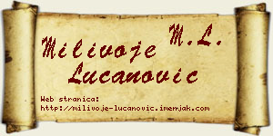 Milivoje Lučanović vizit kartica